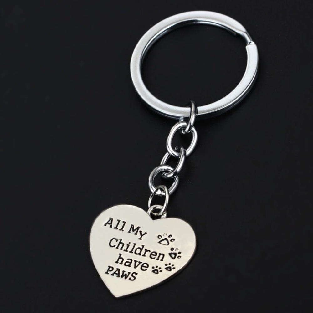 SALE❤️All My Children Have Paws Dog Cat Keychain - Picture 1 of 2